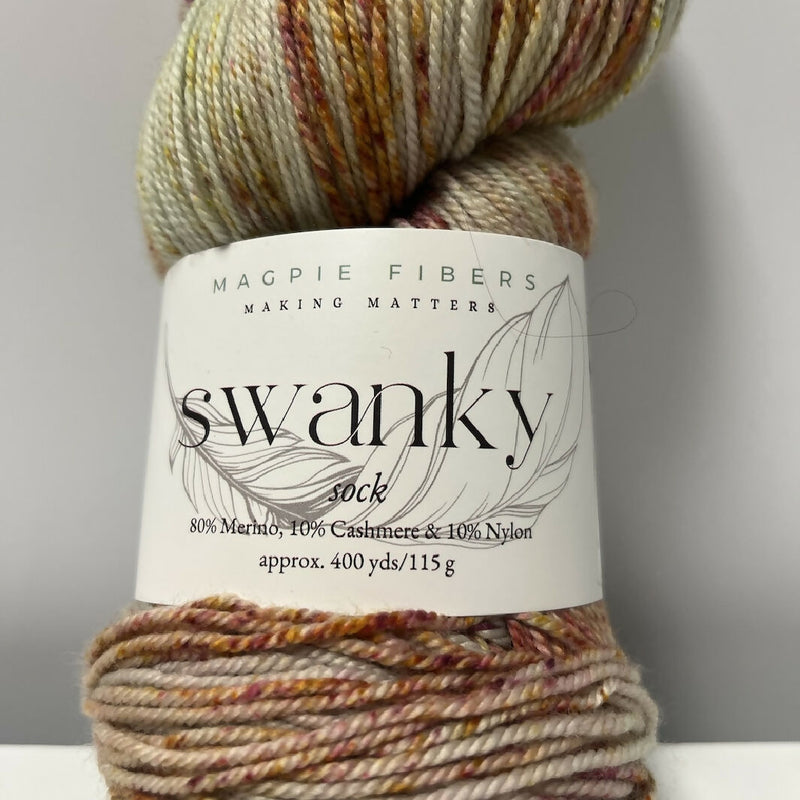 Magpie Fibers Swanky Sock Yarn With Pinks - 1 Skein