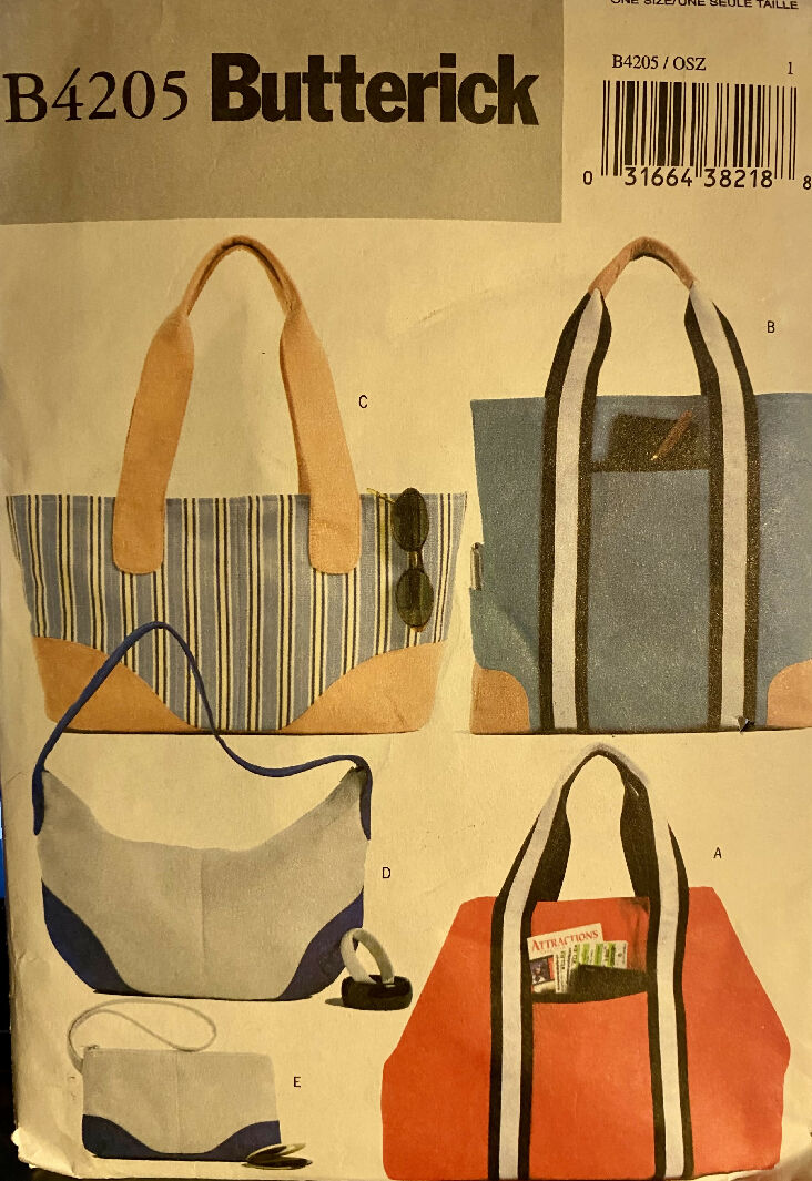 Tote and Handbag Sewing Pattern Butterick 4205