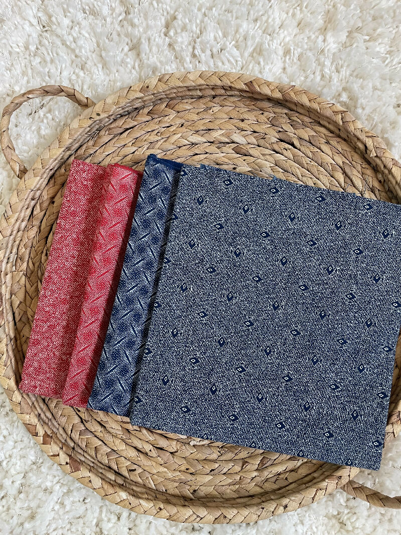 Blue and Red Fabric Bundle