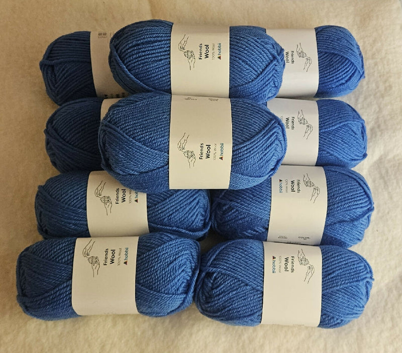 Wool and Mohair Yarn Set -- Royal Blue