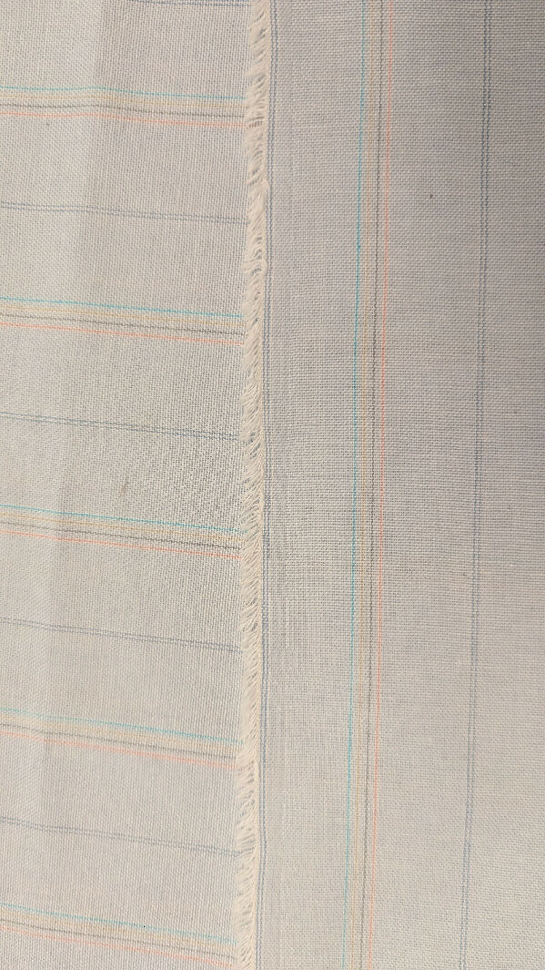 Pale Blue Multicolor Pinstripe Yarn Dyed Cotton Woven Fabric 60"W - 2 3/4 yds