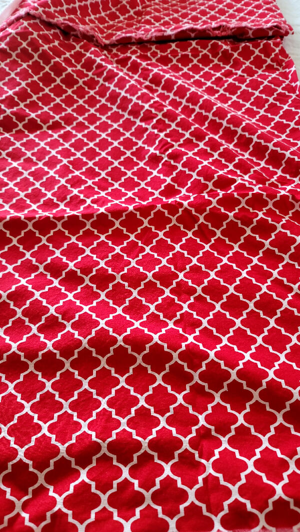 Red and White Print Cotton 2 2/3 Yards