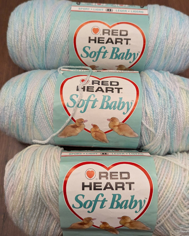 Red Heart Soft Baby Sports Weight Yarn Lot of 3