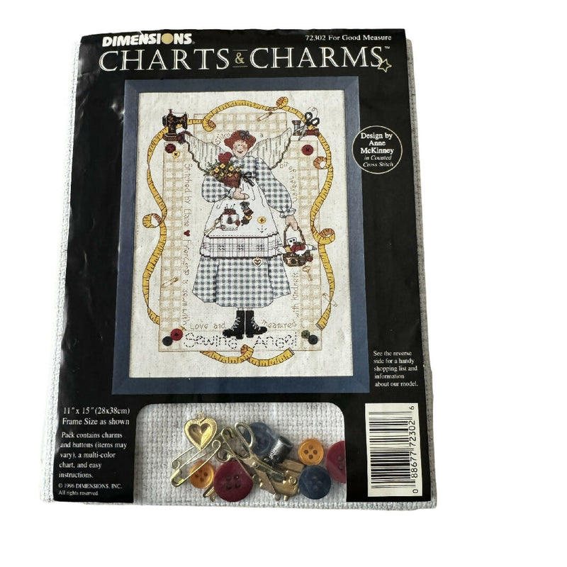 Dimensions Charts & Charms For Good Measure 72302 Plus Fabric Vintage Sewing