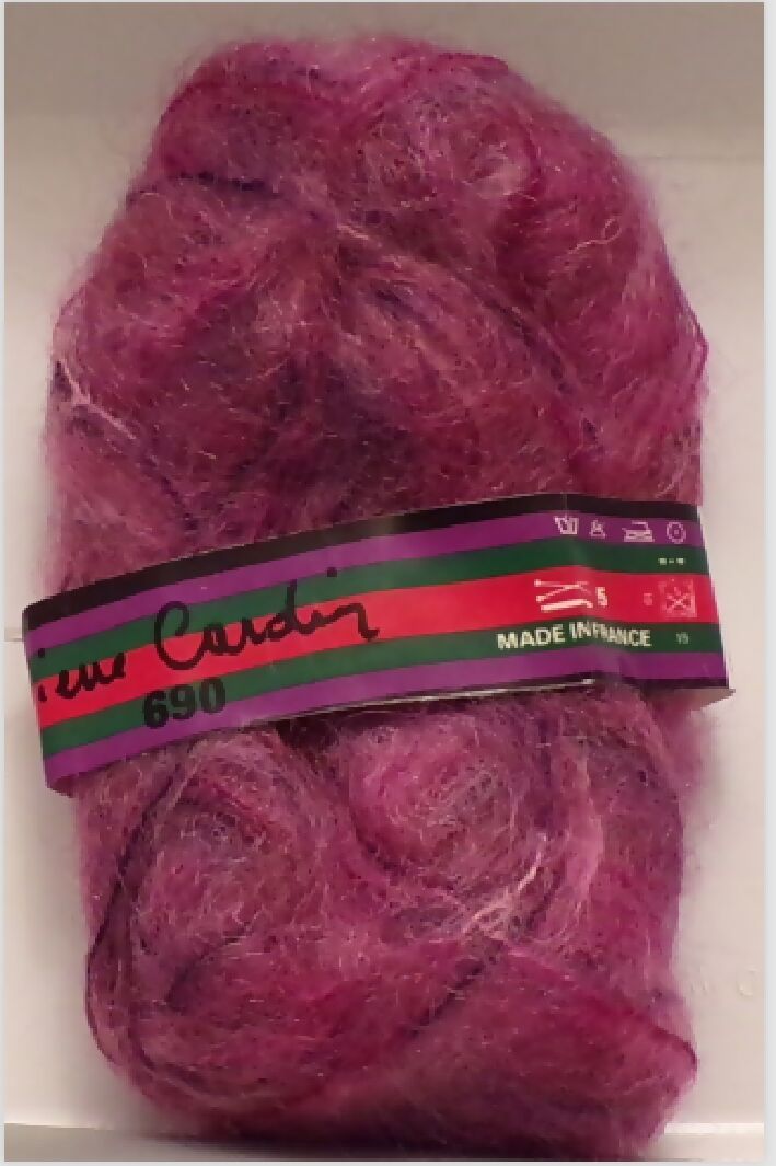 Pierre Cardin 690; Purple; Mohair-Polyamide; Lot of 5 Skeins: Vintage