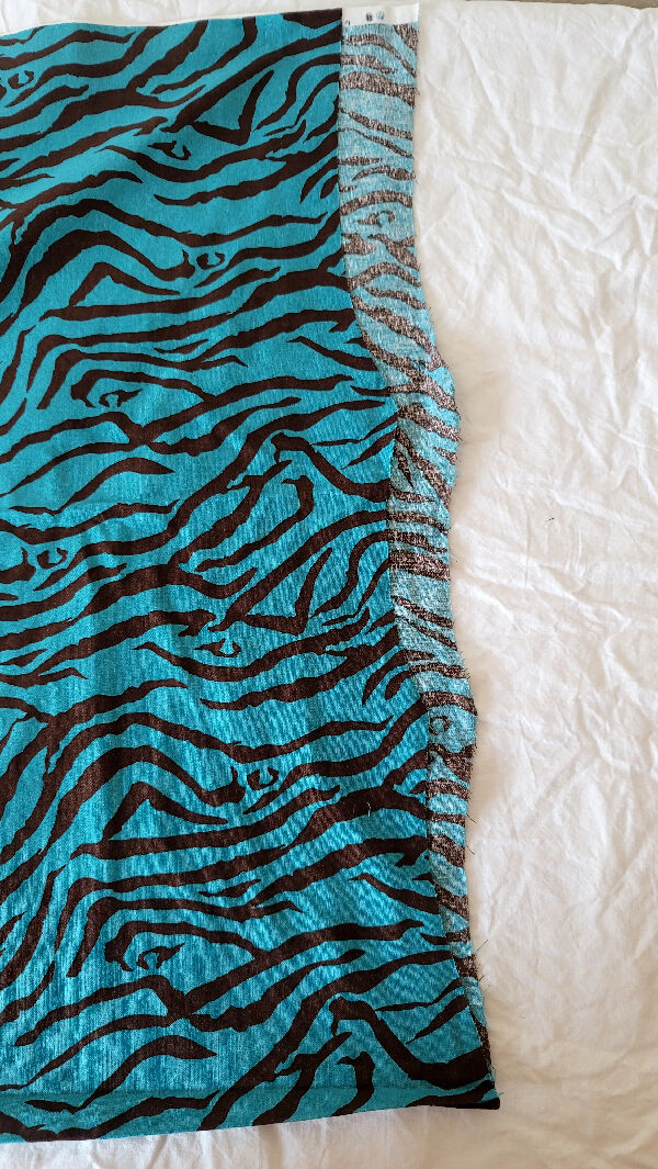 Brown and Blue Zebra Print Cotton 1.5 Yards