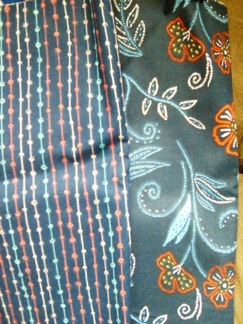 Cotton material, dark blue color, mix designs, 9in x 43in all 8 pieces, fabric