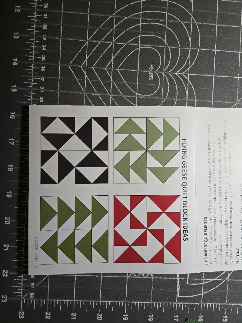 Flying Geese Quilt Block Foundation Paper 2"x4"