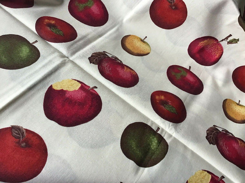 Apples on cream background cotton