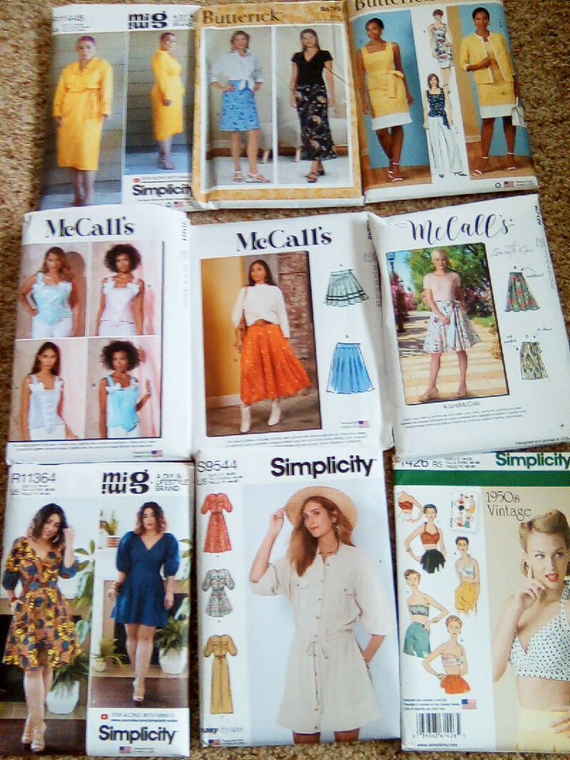 Sewing pattern lot, Butterick, McCalls, Simplicity, size 14 - 24, dress, skirt