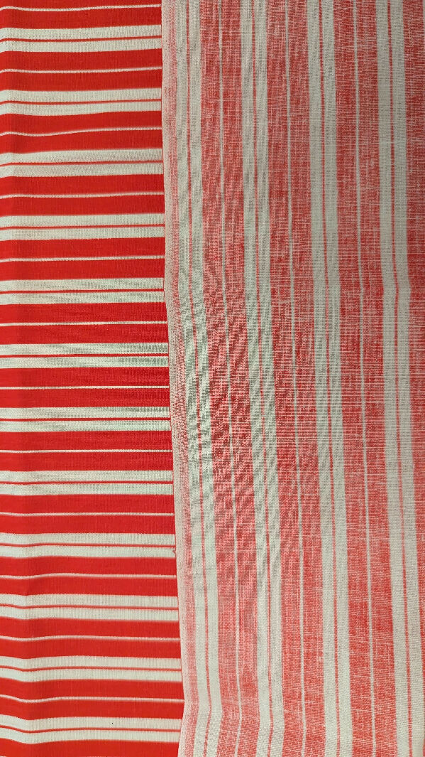 Red/White Stripe Print Quilting Cotton 45"W x 39"L