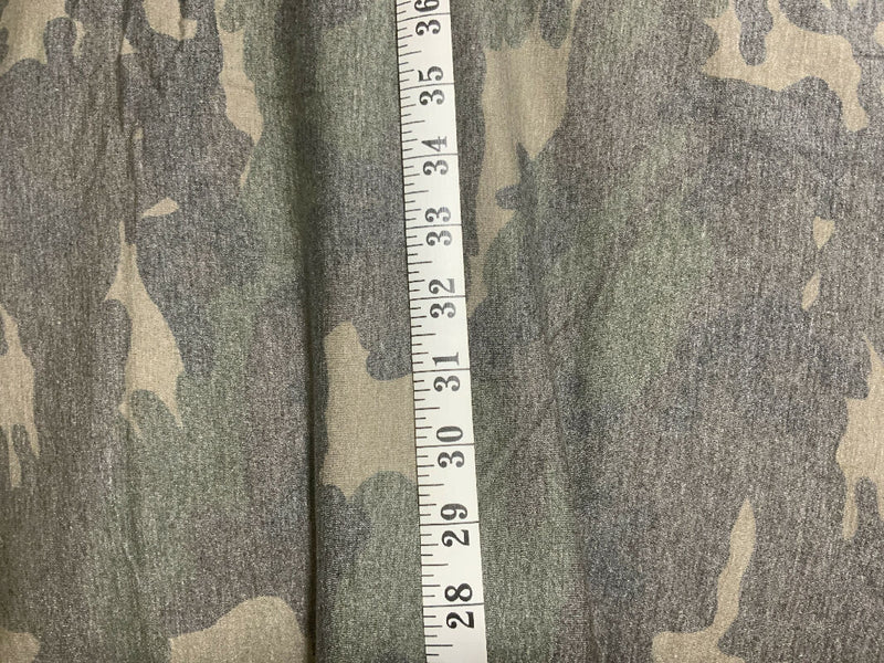 3yds of camo print rayon knit jersey fabric