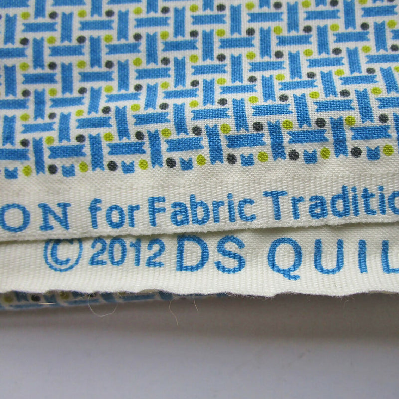 Blue Geometric Cotton Fabric, DS Quilts Collection for Fabric Traditions,