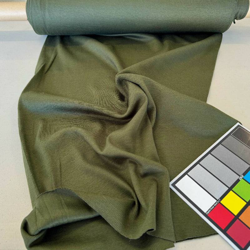 Olive Cotton-Polyester-Lycra Blend Tubular Knit - Yardage