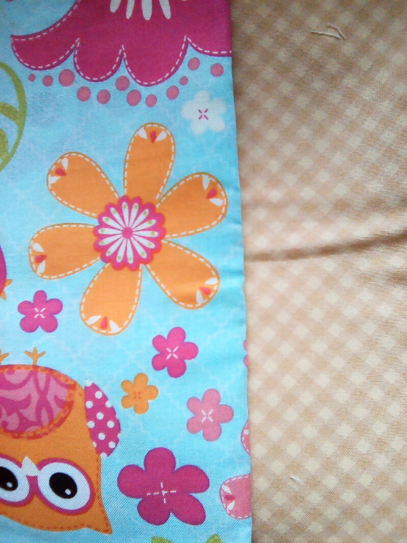 Cotton material, green, peach, pink, mix designs, 9in x 43in all 8 pieces, fabric