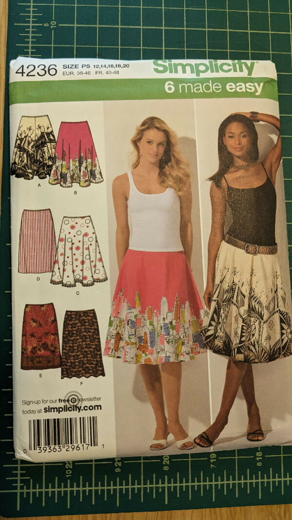 Simplicity 4236 6 Made Easy Slim, Full & Half Circle Skirts Sewing Pattern Sizes 12-20