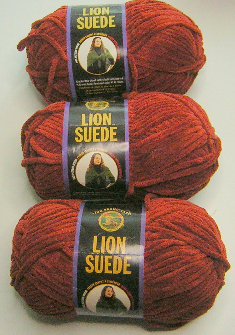 Lion Suede Yarn - Bulky - Spice - 3 skein lot