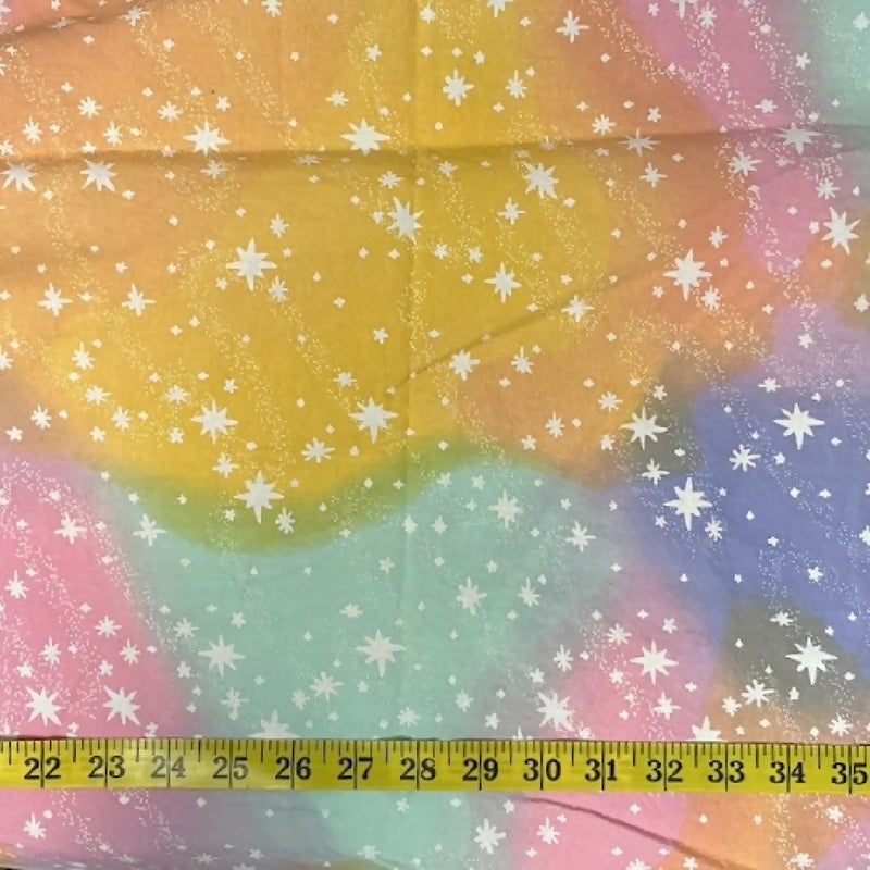 Pastels With Star Motif Cotton Woven - 2 Yds