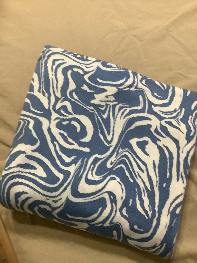 Blue wave stretchy fabric