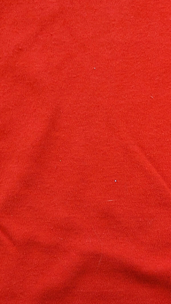 Cherry Red Cotton Spandex Tube Knit Fabric REMNANT 59"W x 29"L