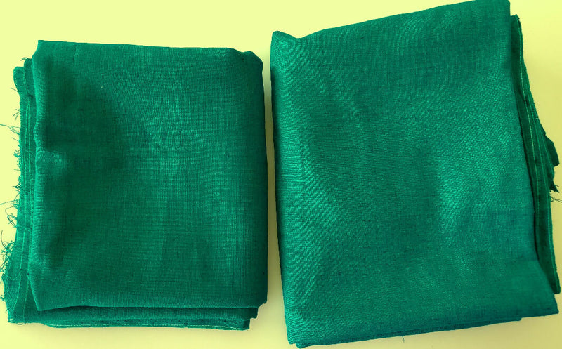 Bundle of Two Pieces of Jade Green Fabric Remnants