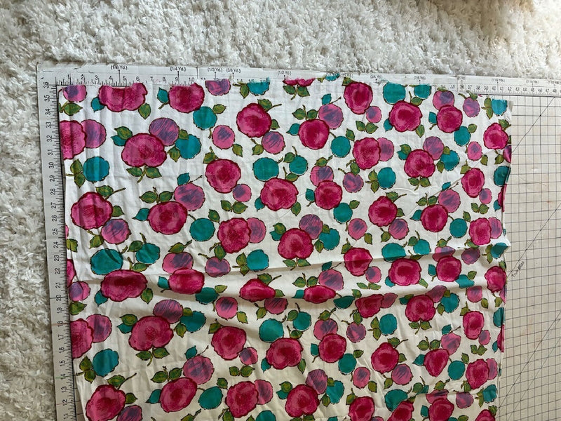 Vintage fruit print stretch fabric