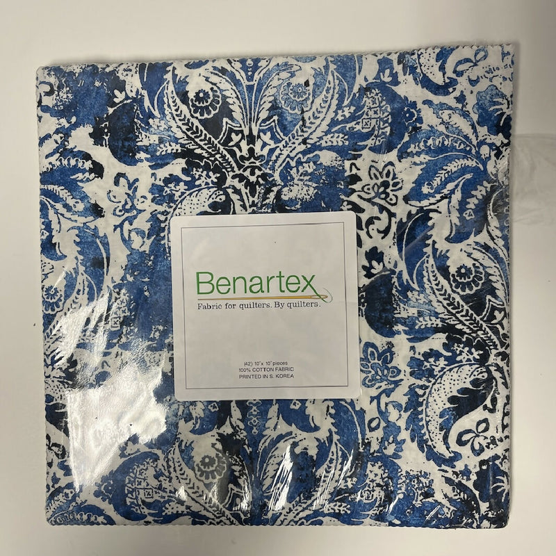 Blue Paisley Benartex 10 x 10 Fundamentals Layer Cake