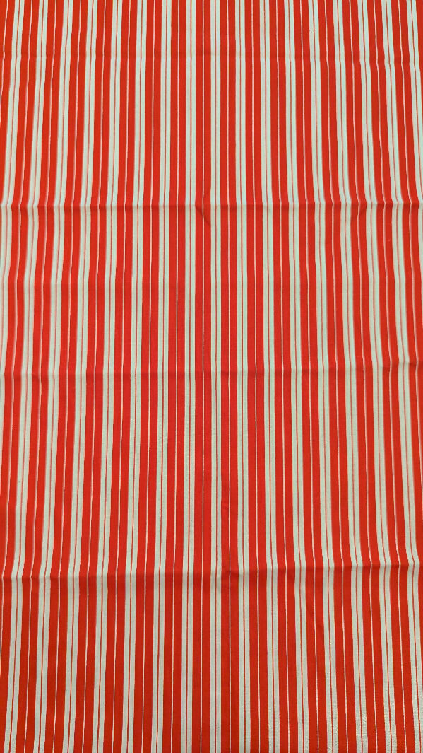 Red/White Stripe Print Quilting Cotton 45"W x 39"L