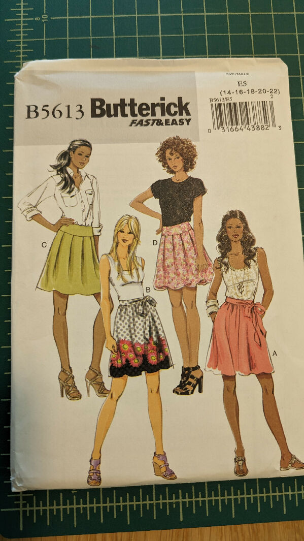Butterick B5613 Fast & Easy Skirt with Sash Sewing Pattern Sizes 14-22