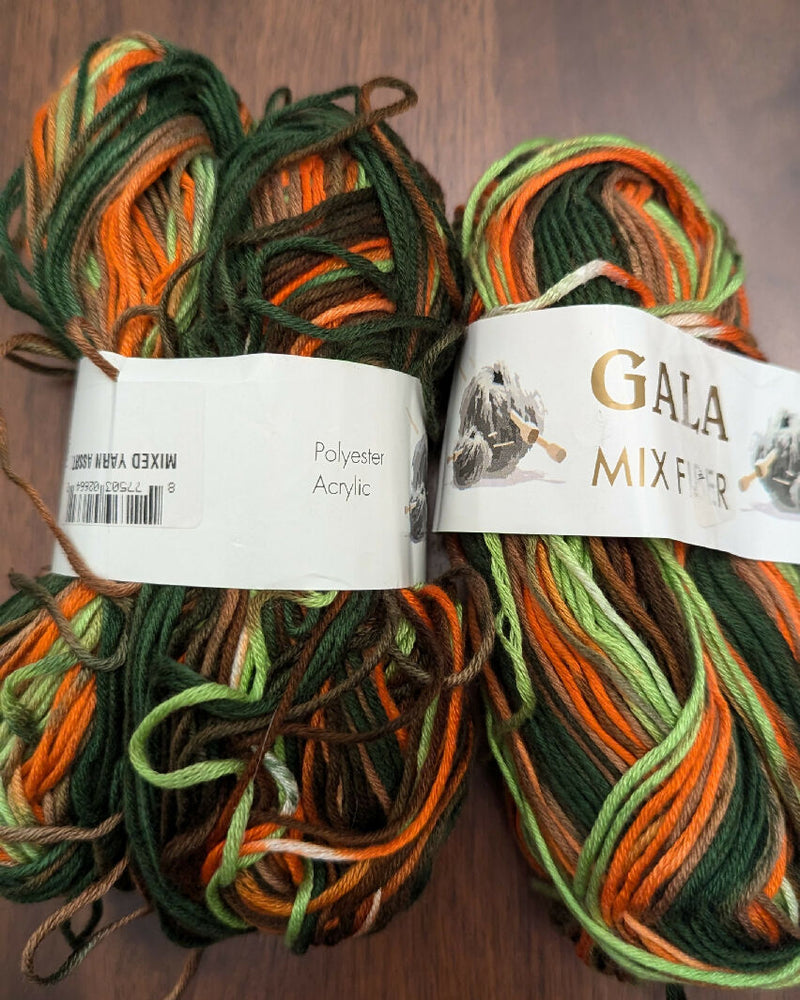 Gala Mixed Fiber Autumnal Color Novelty & Worsted Yarn Lot of 7