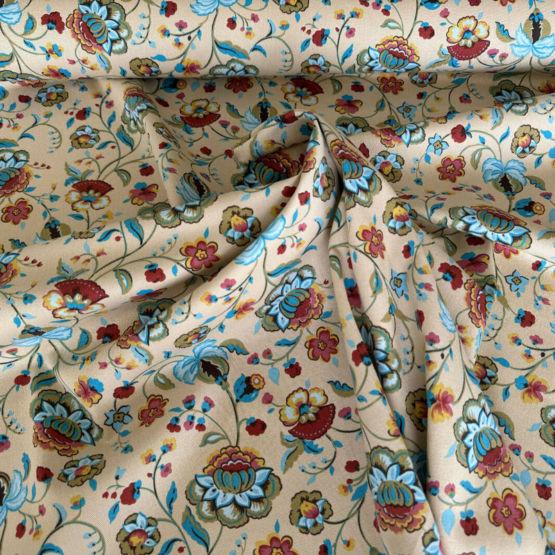 Floral Cotton-Lycra French Stretch Twill - Yardage