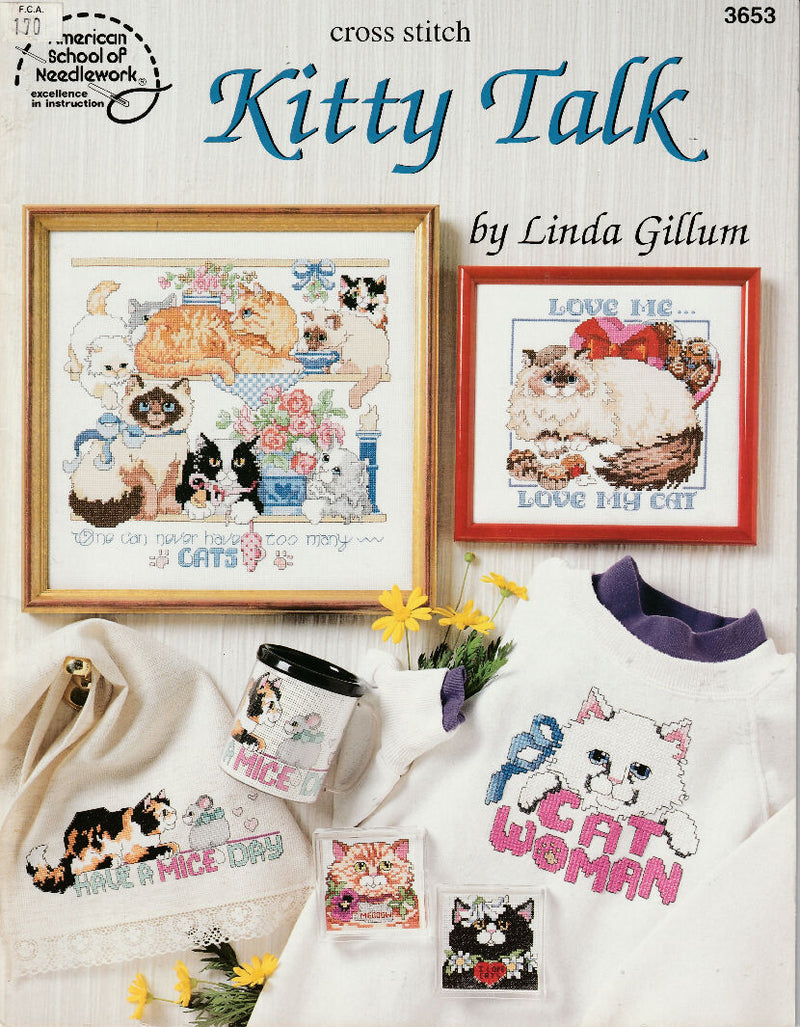 Cats in Counted Cross Stitch 7 Books Leaflets Bundle