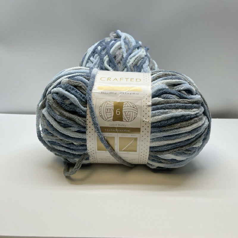 Crafted by Catherine Baby Blue Multi Polar-ized Polyester Super Bulky Yarn - 2 Skeins