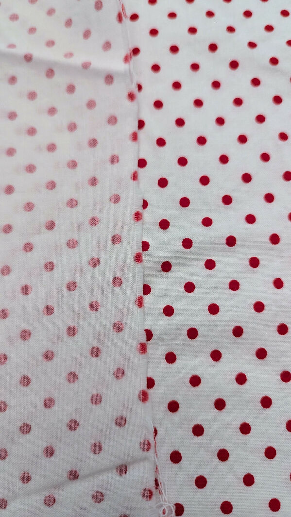 White & Red Polka Dot Quilting Cotton Woven Fabric 41"W - 1 3/4 yds
