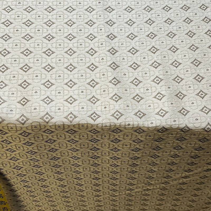 Taupe and Cream Polyester Woven Upholstery Fabric - Yardage