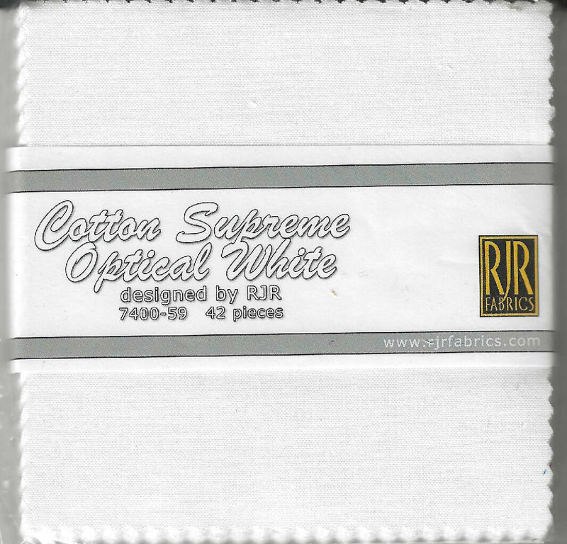 Cotton Supreme Optical White by RJR, 5"x5", 42 pieces