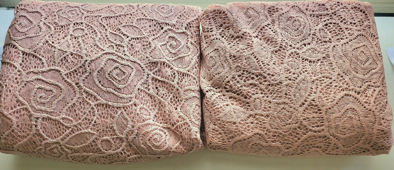 Dusty Pink Stretch Lace