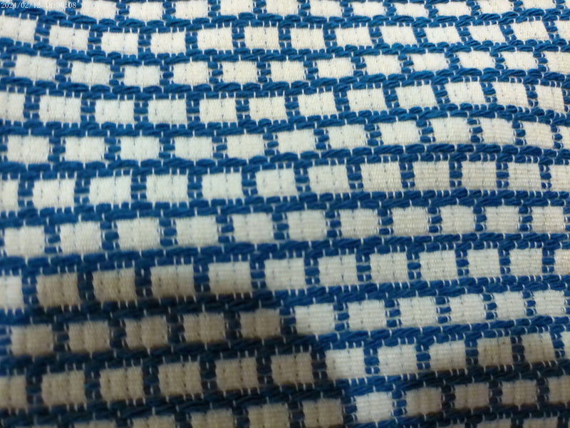 6 yds Blue Box Weave Woven Suiting