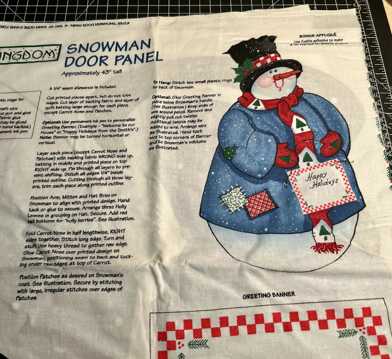 Daisy Kingdom Snowman Door Panel (vtg: 1997)