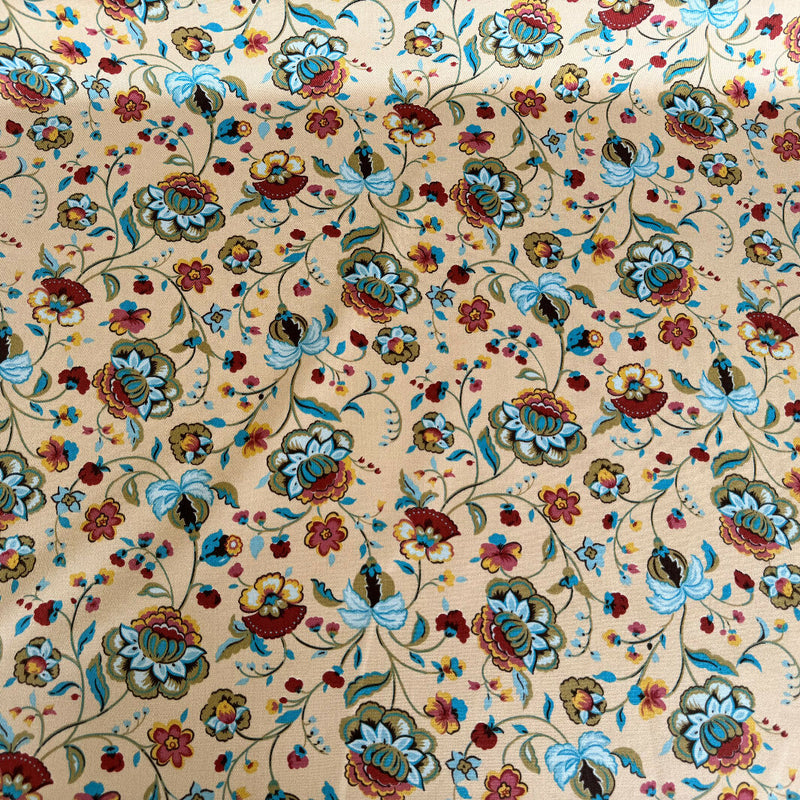 Floral Cotton-Lycra French Stretch Twill - Yardage