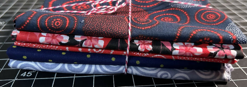 Red & Navy Fat Quarter Bundle