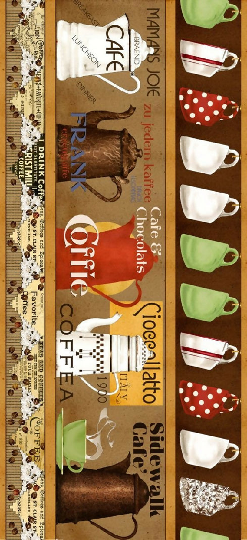 Daily Grind Coffee Pots & Mugs by QT Fabrics