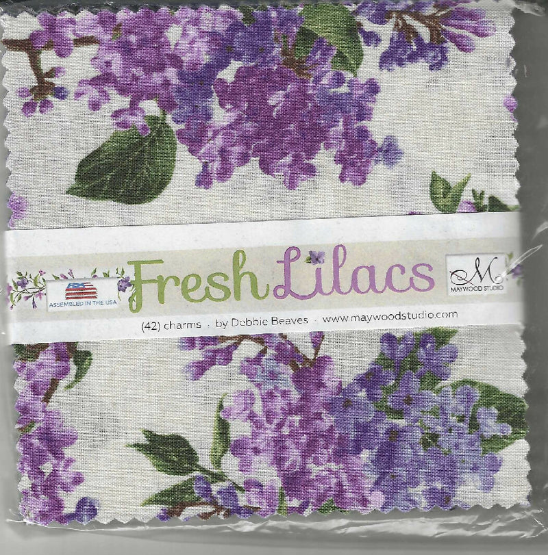 Fresh Lilacs by Debbie Beaves, Maywood Studio, 5"x5", 42 pieces