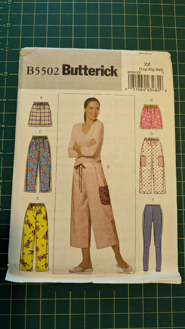 Butterick B5502 Very Easy Shorts, Pants & Leggings Pattern Sizes L-XL