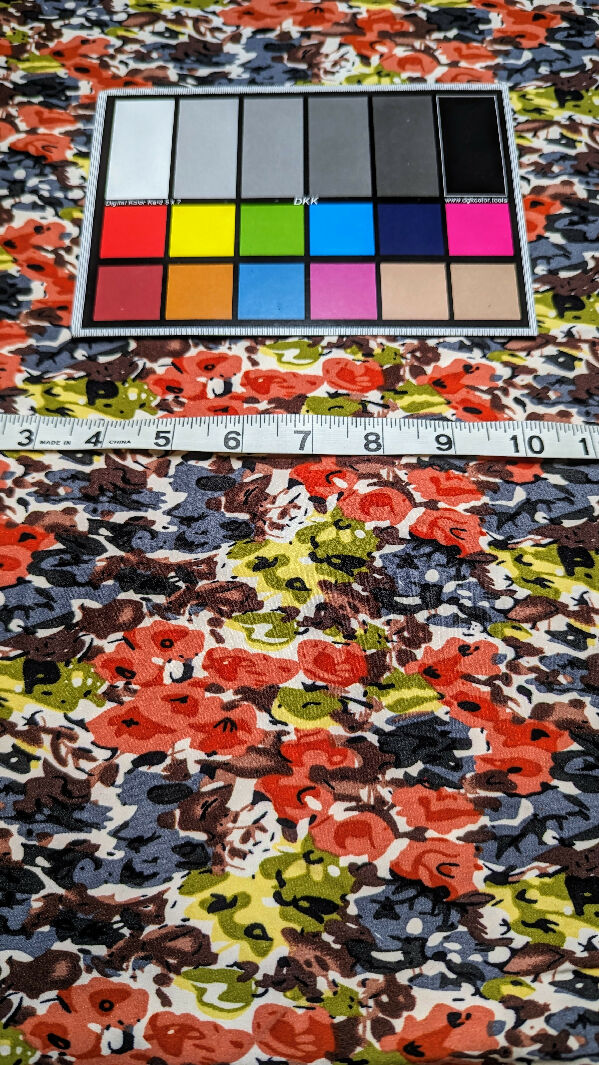 Multicolor Impressionist Floral Print Double Brushed Polyester Knit Fabric 66"W - 1 yd