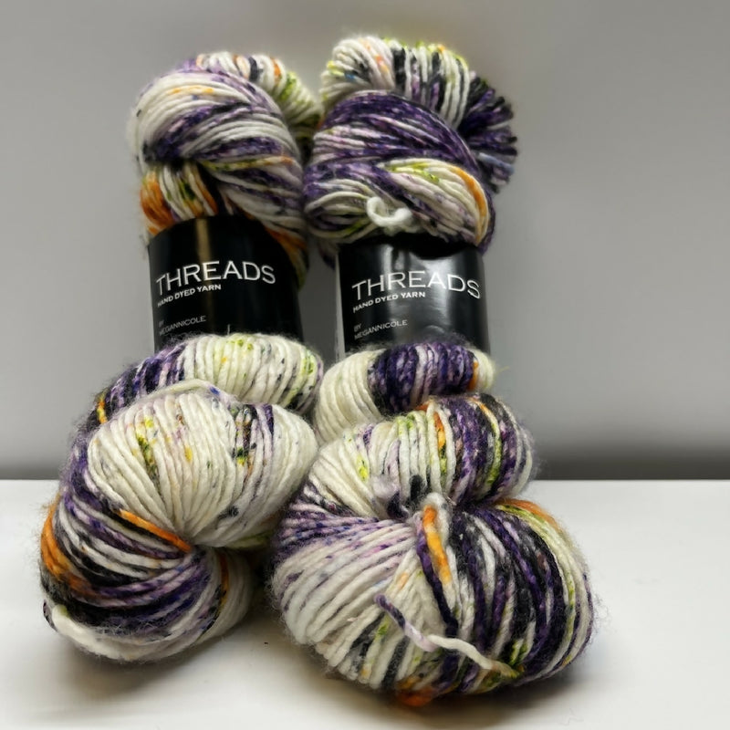 Threads Hand Dyed Single Ply DK Yarn in Toil & Trouble - 2 Skeins