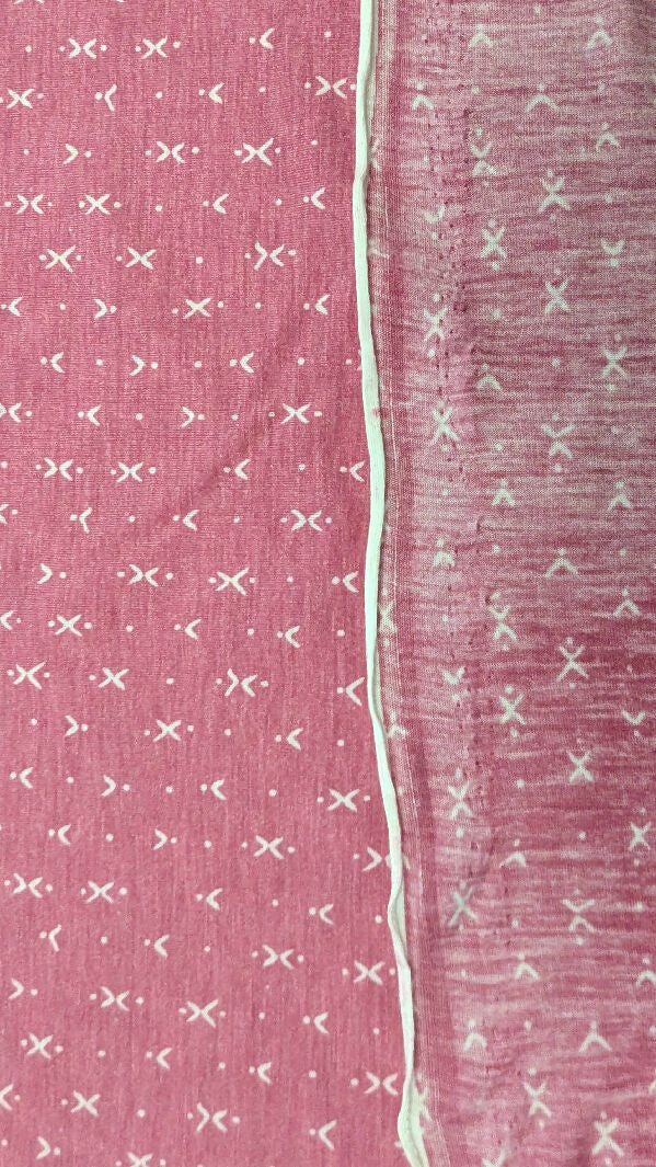 Heather Pink/White Arrows & Dots Print Jersey Knit Fabric 58"W - 1 1/2 yd