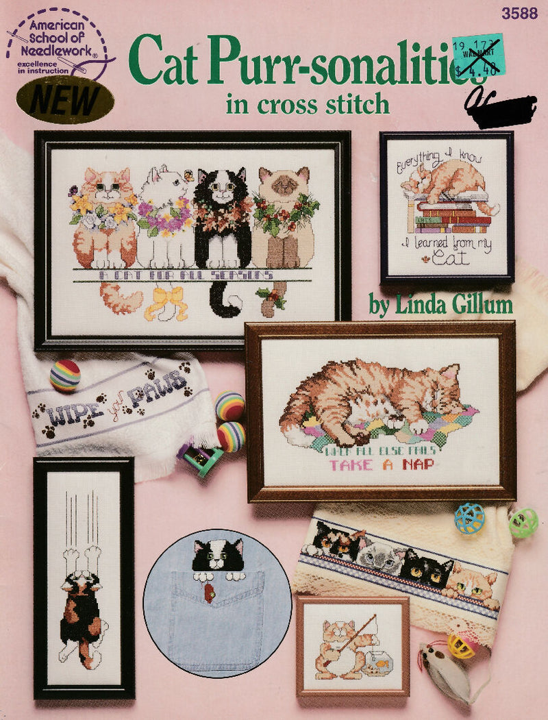 Cats in Counted Cross Stitch 7 Books Leaflets Bundle