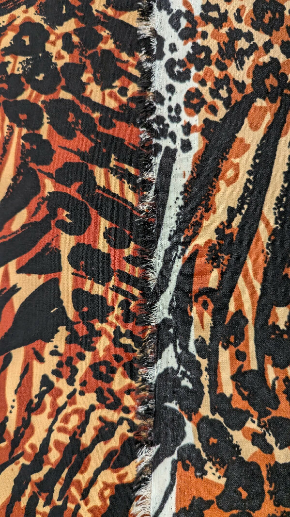 Rust/Tan/Black Mixed Animal Print Faille Woven Fabric 59"W - 1 1/4 yd