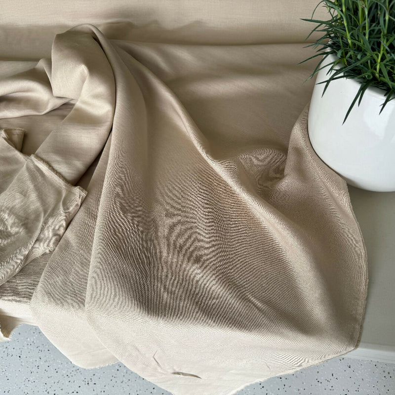 Tan Ramie-Rayon Blend Woven - Yardage